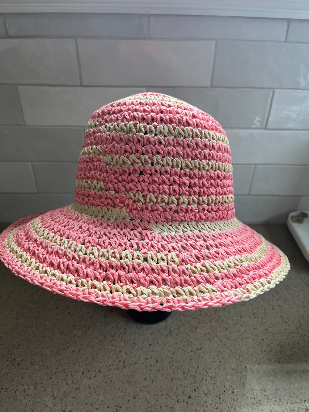 On 34th Pink Crochet Sun NWT